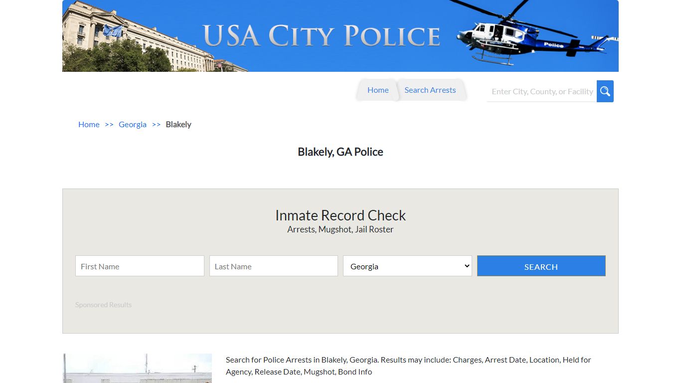 Blakely, GA Police | Jail Records